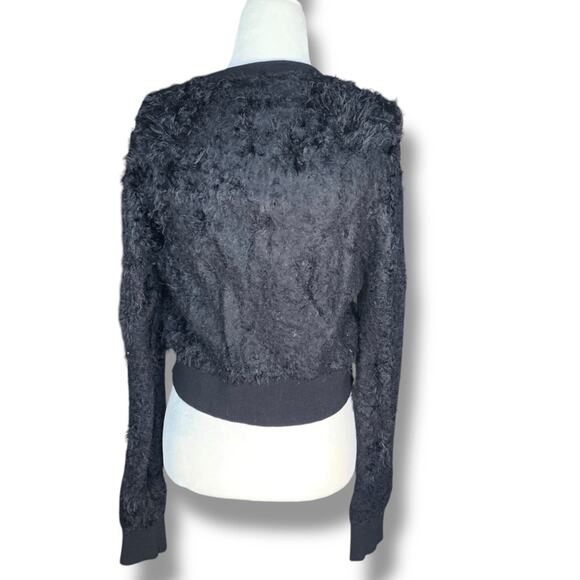 Opening Ceremony Esprit Fuzzy Logo Cropped Sweater Black Crewneck Small - Picture 5 of 9